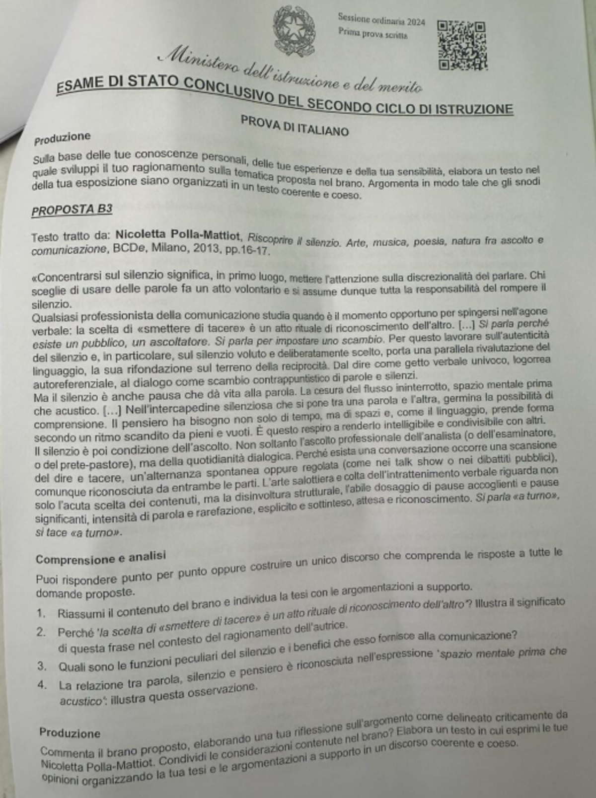 Maturità 2024, ecco le foto di temi e tracce della prima prova scritta in diretta Maturità 2024, ecco le foto di temi e tracce della prima prova scritta in diretta
