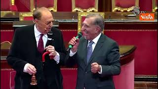 La Russa scherza con Arbore: Oggi in Rai i liberali sono ammessi. L'artista: Lo sono diventati tutti