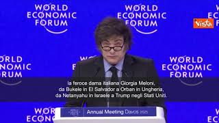 Il Presidente argentino Milei a Davos: Non mi sento più solo, con me Trump, Musk, Meloni