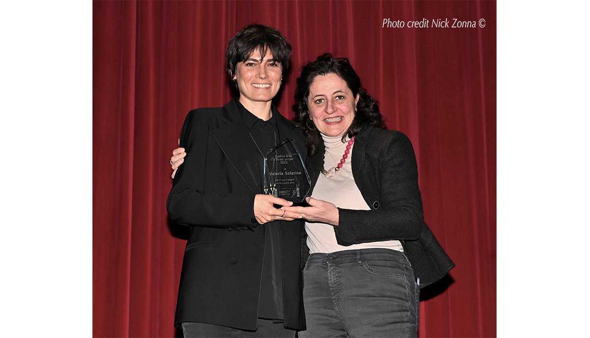 Valeria Solarino premio Arte e diritti umani 2025 di Amnesty International