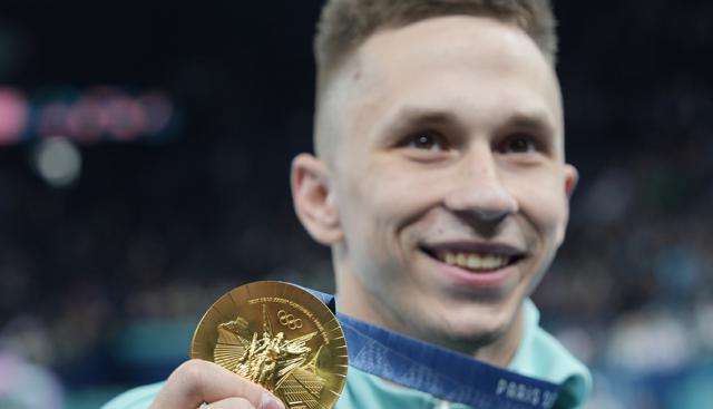 Ivan Litvinovich atleta nato in Bielorussia e medaglia d'oro alle Olimpiadi 2024 - foto Lapresse