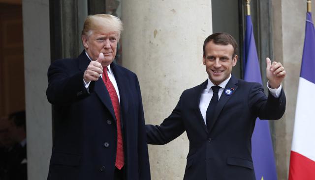 Donald Trump e Emmanuel Macron Donald Trump e Emmanuel Macron
