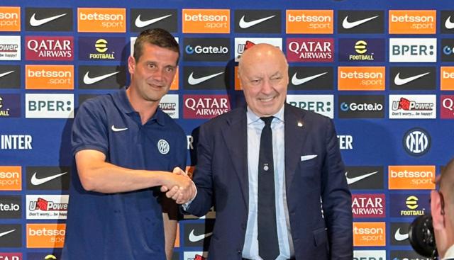 Chivu e Marotta (Foto Lapresse)