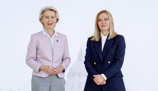 Ursula von der Leyen en Giorgia Meloni