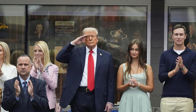 Trump agli Us Open (Foto Lapresse)