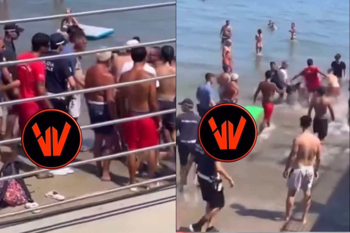Rissa in spiaggia, botte e ciabattate tra "maranza" e bagnino: carabinieri in acqua per separarli Rissa in spiaggia, botte e ciabattate tra "maranza" e bagnino: carabinieri in acqua per separarli