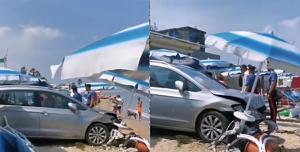alba adriatica auto in spiaggia