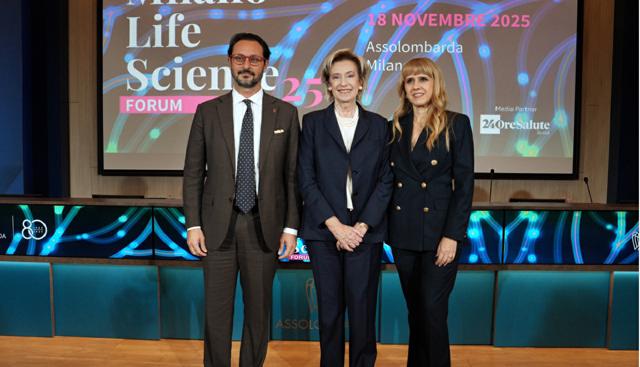 Da sinistra: Alvise Biffi (presidente di Assolombarda), Letizia Moratti (europarlamentare) e Nicoletta Luppi (vicepresidente di Assolombarda)