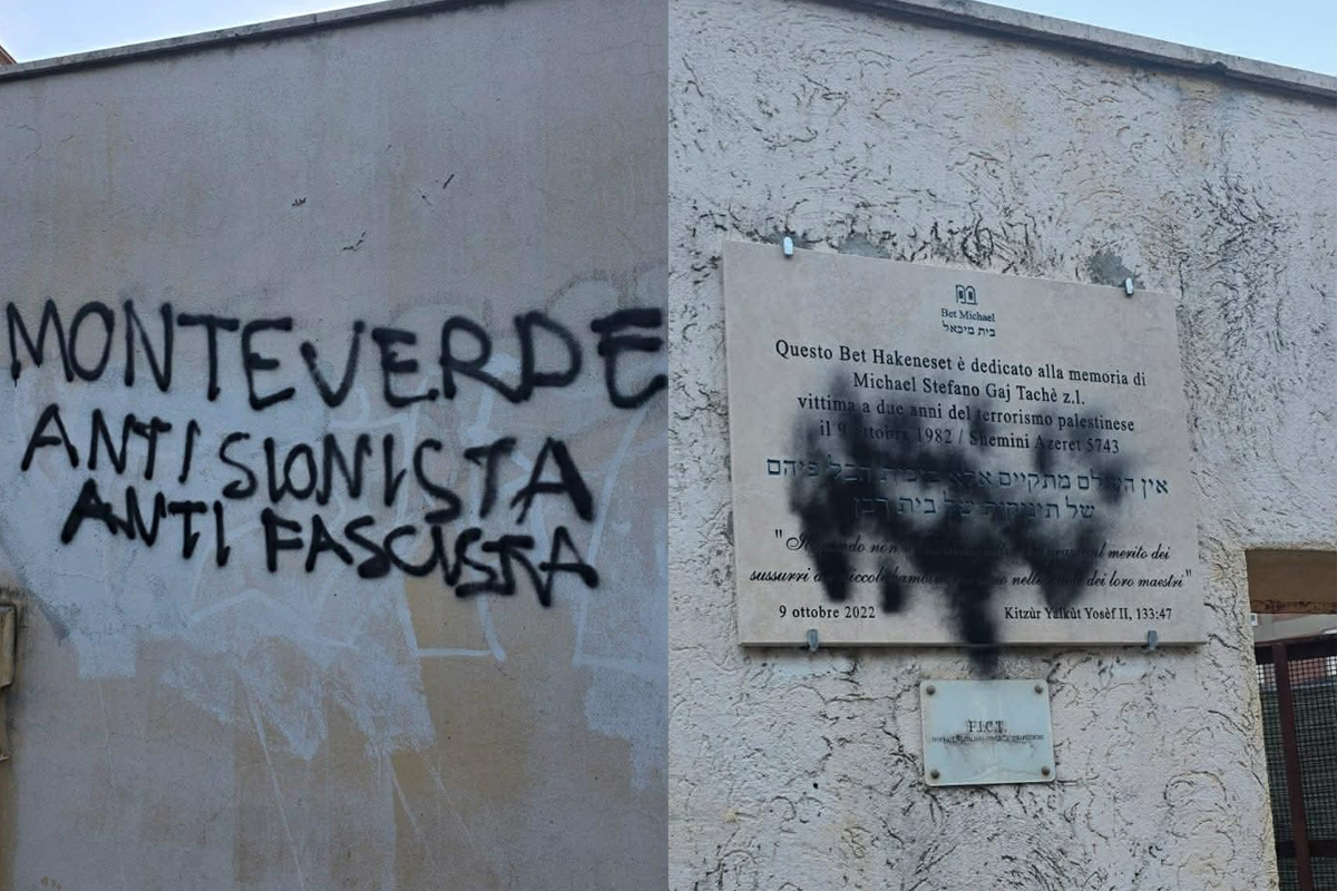 Raid vandalico alla sinagoga di Monteverde, slogan pro Palestina. Indaga la Digos. Condanna bipartisan del mondo politico