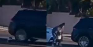 bambino caduto dall'auto