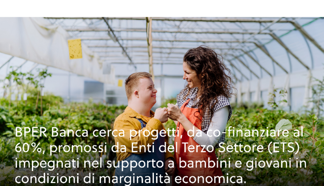 BPER Bene Comune: al via la call for project 2025 'Il futuro a portata di mano'
