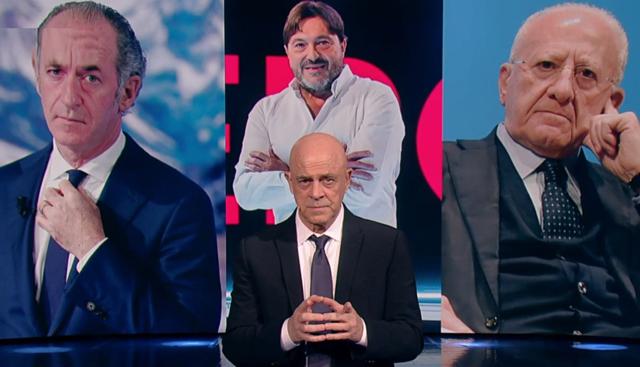 Crozza colpisce Milano-Cortina: Zaia e De Luca contro Ranucci, tra bob e cantieri infiniti.