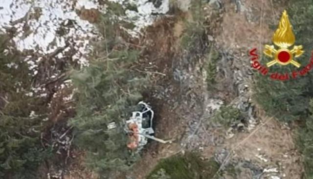 L'elicottero precipitato a Lanzada