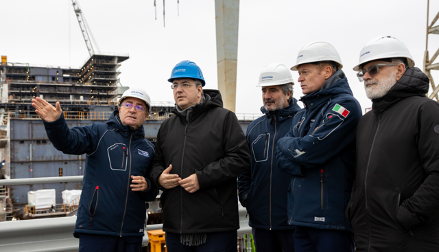 Fincantieri, visita del commissario europeo Apostolos Tzitzikostas al cantiere di Monfalcone
