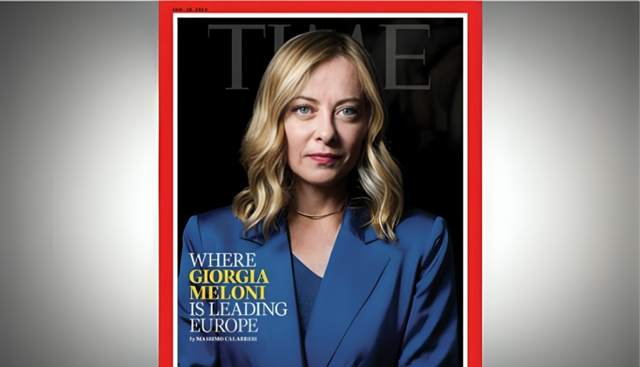 Giorgia Meloni copertina Time