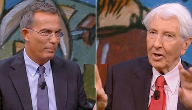 Scintille a DiMartedì, Augias: “Mussolini ha fatto anche cose buone”. E Floris: "Quali?”