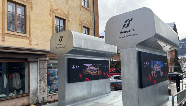 Gruppo FS, installata a Cortina lâ€™opera â€œPensiero Binarioâ€: la mobilitÃ  come visione del futuro