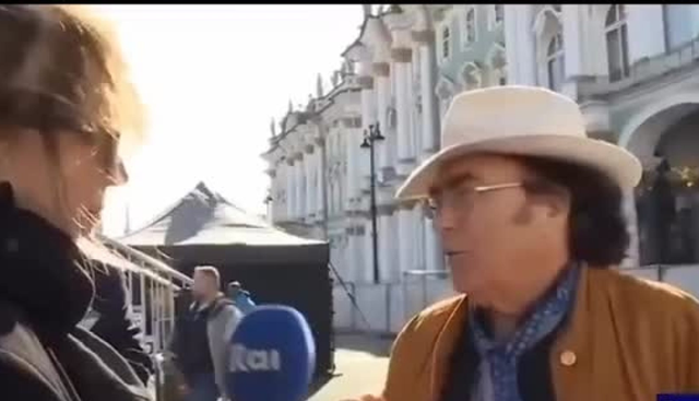 Al Bano dalla Russia, incredibile gaffe al Tg1: "Accendi la tv e sembra che ci siano le bombe". La giornalista: "Non è qui la guerra"