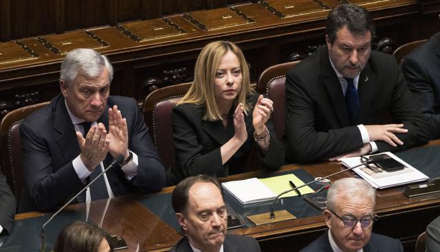 Antonio Tajani, Giorgia Meloni e Matteo Salvini