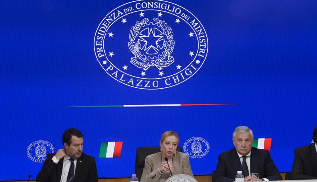 Matteo Salvini, Giorgia Meloni e Antonio Tajani