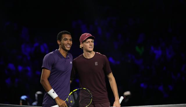 Jannik Sinner e Felix Auger Aliassime - foto Lapresse