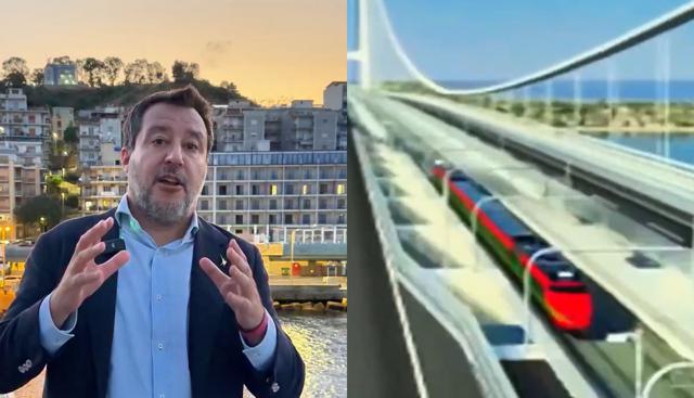 Salvini spiega il ponte sullo Stretto: "Dalla Calabria alla Sicilia in 10 minuti anziché 4 ore". Il video social