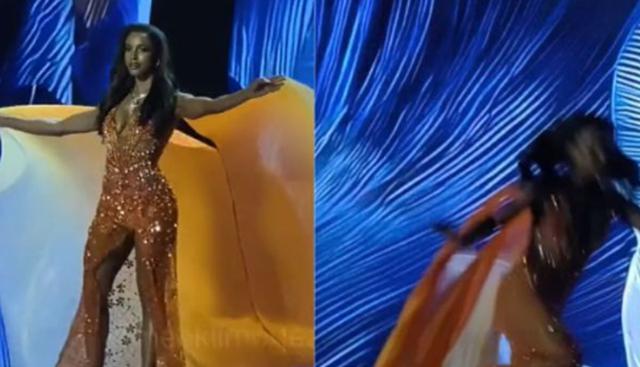 Miss Universo cade dal palco, portata via in barella. VIDEO