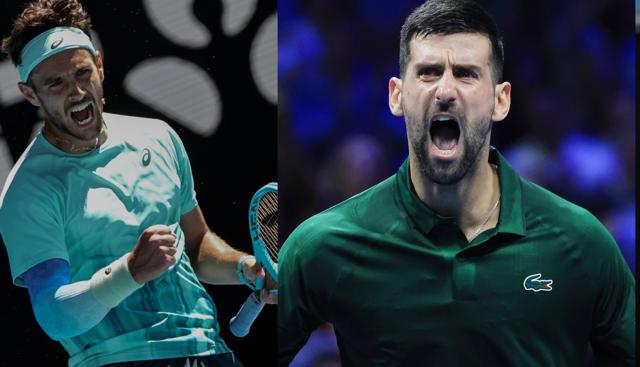 Lorenzo Musetti - Novak Djokovic (foto Ipa)