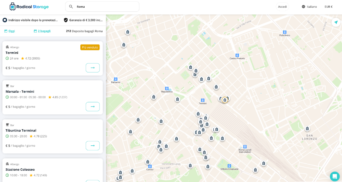 Cresce la domanda di depositi bagagli: Roma diventa il laboratorio di Radical Storage Cresce la domanda di depositi bagagli: Roma diventa il laboratorio di Radical Storage