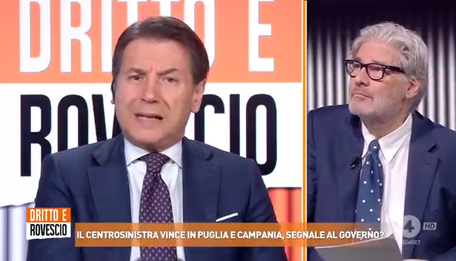 Dritto e Rovescio, Conte scatenato da Del Debbio: "Sono arrivati i poteri forti". VIDEO