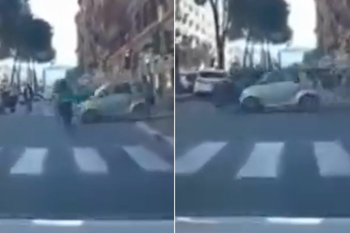 Semaforo rosso e poi l’impatto: rider travolto da un’auto, le impressionanti immagini della Dash Cam