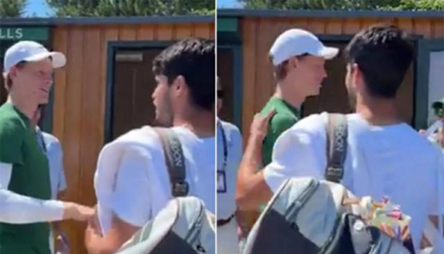 "Jannik, come stai?", Sinner-Alcaraz: l'incontro alla vigilia della finale di Wimbledon 2025 - VIDEO