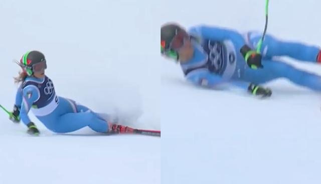 Milano-Cortina 2026, Sofia Goggia cade nella combinata a squadre: addio medaglia. Le immagini dell’uscita di pista