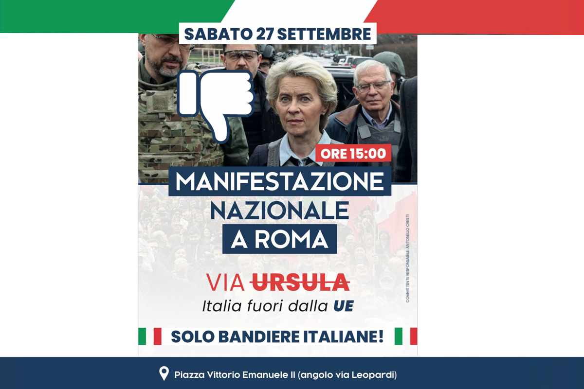 Marco Rizzo: "Via Ursula. L'unico indirizzo che ci piace". Von der Leyen il "nemico"