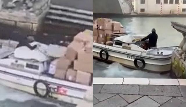 Venezia, una donna ruba una barca e si schianta contro la riva. VIDEO