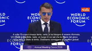 Macron a Davos: L'Europa è lenta, ma preferiamo il rispetto ai bulli
