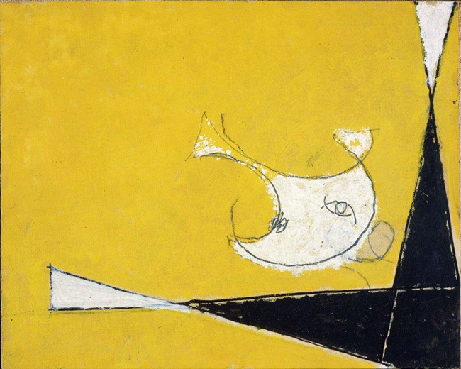 Licini, Amalassunta su fondo giallo, 1954 Licini, Amalassunta su fondo giallo, 1954