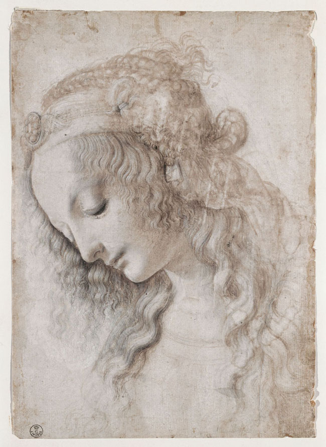 Leonardo da Vinci - Testa femminile con sguardo verso il basso