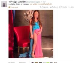 Bimba (s)vestita come Belen Rodriguez. E' polemica su Twitter