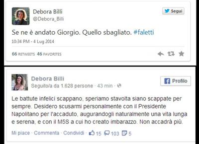 "E' morto il Giorgio sbagliato". Bufera sul Tweet della M5s Billi