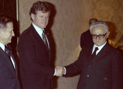 Il Presidente Giovanni Leone con Edward Kennedy, 1976