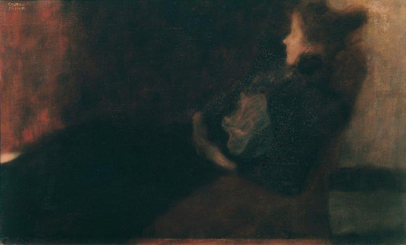 Gustav Klimt Signora davanti al caminetto 1897‐98 Olio su tela, cm 41 x 66 Vienna, Belvedere © Belvedere, Vienna Gustav Klimt Signora davanti al caminetto 1897‐98 Olio su tela, cm 41 x 66 Vienna, Belvedere © Belvedere, Vienna