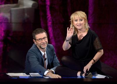 Fabio Fazio e Luciana Littizzetto , Che Tempo che Fa su Rai2 Fabio Fazio e Luciana Littizzetto , Che Tempo che Fa su Rai2