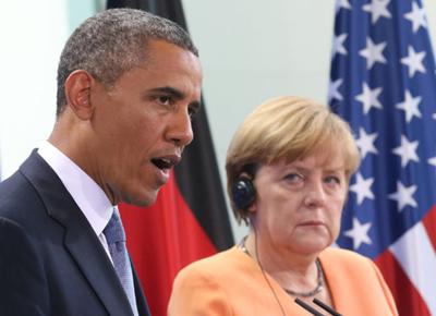 Il presidente Usa Barack Obama e Angela Merkel, cancelliera tedesca Il presidente Usa Barack Obama e Angela Merkel, cancelliera tedesca