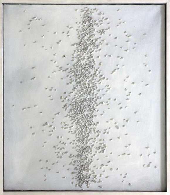 Achrome, 1962 circa - sassi e caolino, 80x70 cm - Collezione privata Achrome, 1962 circa - sassi e caolino, 80x70 cm - Collezione privata