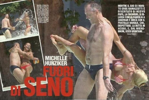 Michelle si accarezza il pancino: la Hunziker non può più nascondere la dolce attesa