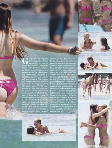 Michelle mostra il pancino: bikini e curve in vista per la Hunziker Michelle mostra il pancino: bikini e curve in vista per la Hunziker