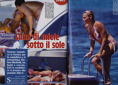 Simona Ventura sexy in trikini: curve abbondanti e in vista