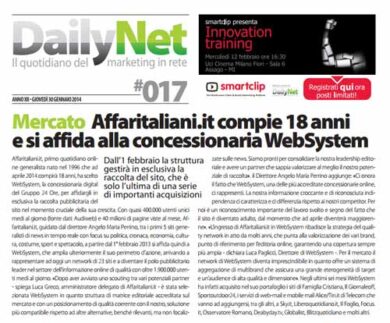 Grande successo mediatico per l’accordo Affari-WebSystem (Sole)