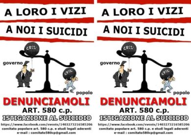 Istigazione al suicidio, 30mila querele contro i governi Letta e Monti